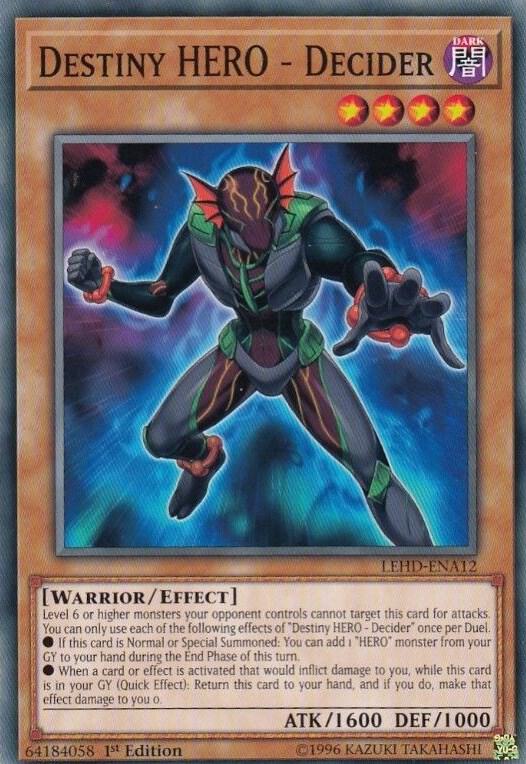 Destiny HERO - Decider LEHD-ENA12 card from Legendary Hero Decks
