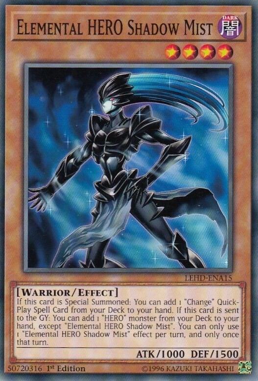 Elemental HERO Shadow Mist LEHD-ENA15 card from Legendary Hero Decks