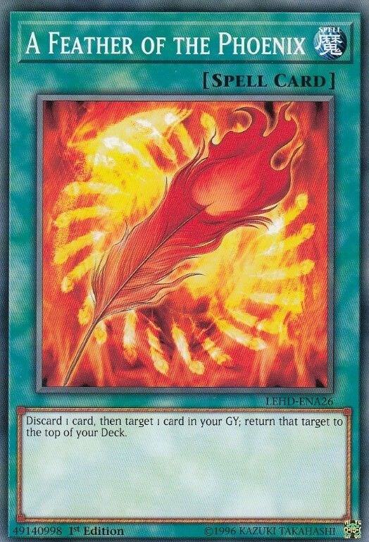 A Feather of the Phoenix LEHD-ENA26 card from Legendary Hero Decks
