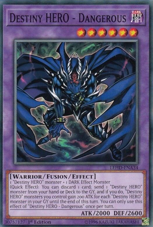 Destiny HERO - Dangerous LEHD-ENA34 card from Legendary Hero Decks