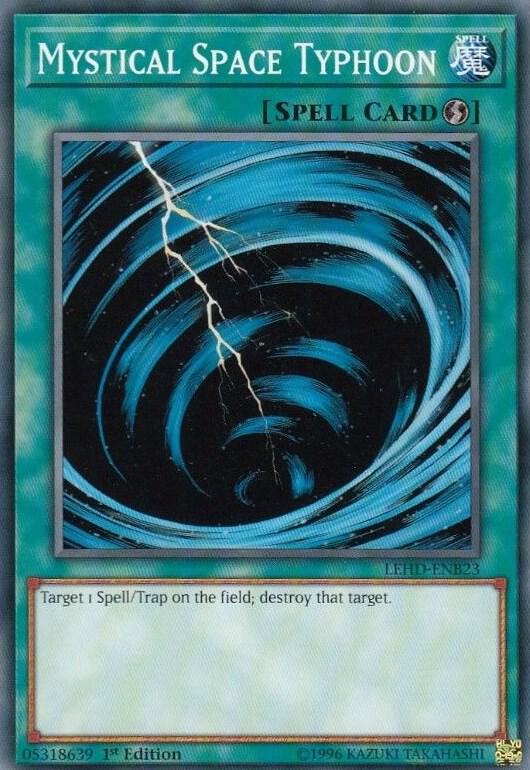 Mystical Space Typhoon LEHD-ENB23 card from Legendary Hero Decks