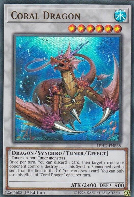 Coral Dragon LEHD-ENB38 card from Legendary Hero Decks