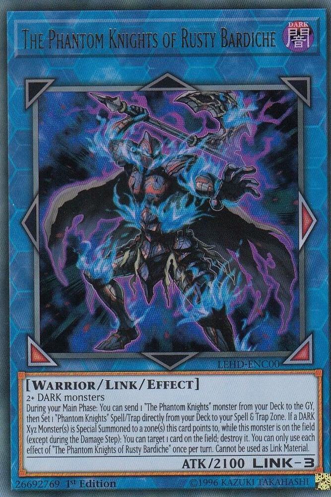 The Phantom Knights of Rusty Bardiche LEHD-ENC00 card from Legendary Hero Decks
