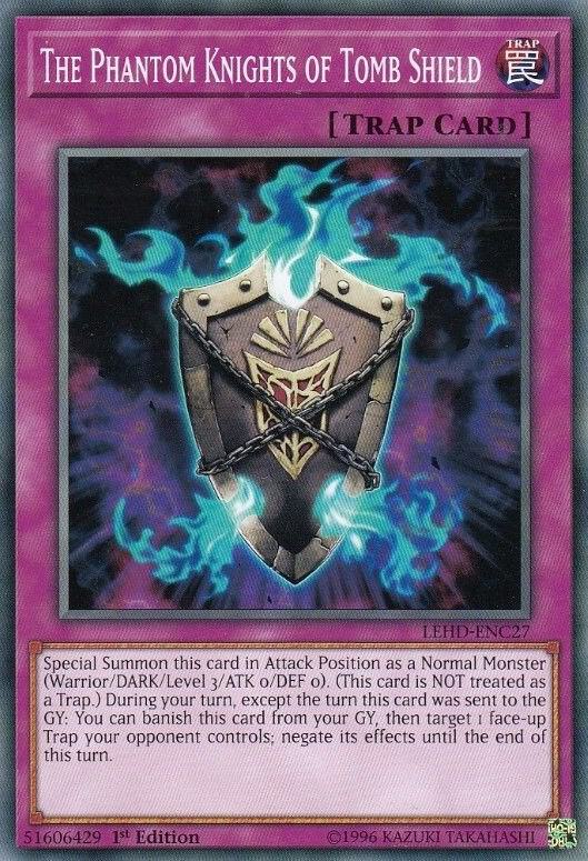 The Phantom Knights of Tomb Shield LEHD-ENC27 card from Legendary Hero Decks