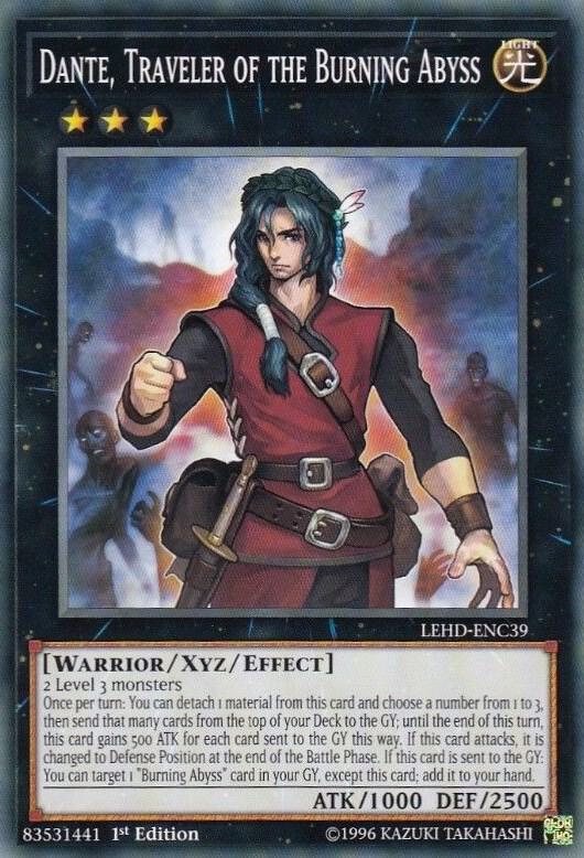 Dante, Traveler of the Burning Abyss LEHD-ENC39 card from Legendary Hero Decks