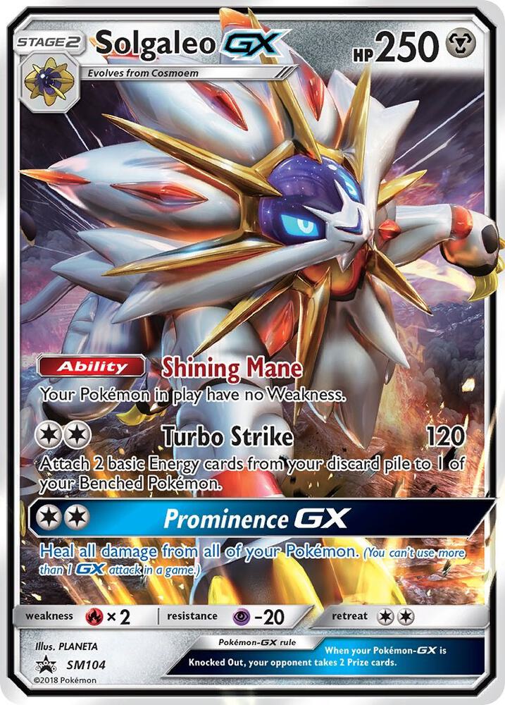 Solgaleo GX SM104 card from SM Promos