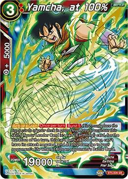 Yamcha, at 100% BT5-009 card from Miraculous Revival