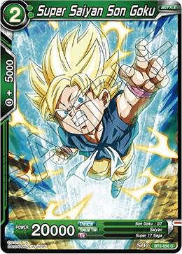 Super Saiyan Son Goku (Green) BT5-056 card from Miraculous Revival