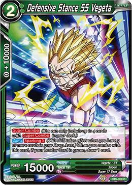 Defensive Stance SS Vegeta BT5-059 card from Miraculous Revival