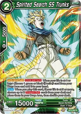 Spirited Search SS Trunks BT5-060 card from Miraculous Revival