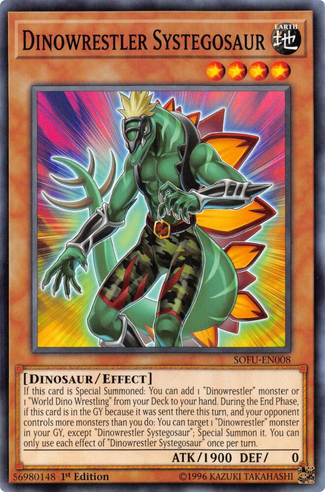 Dinowrestler Systegosaur SOFU-EN008 card from Soul Fusion