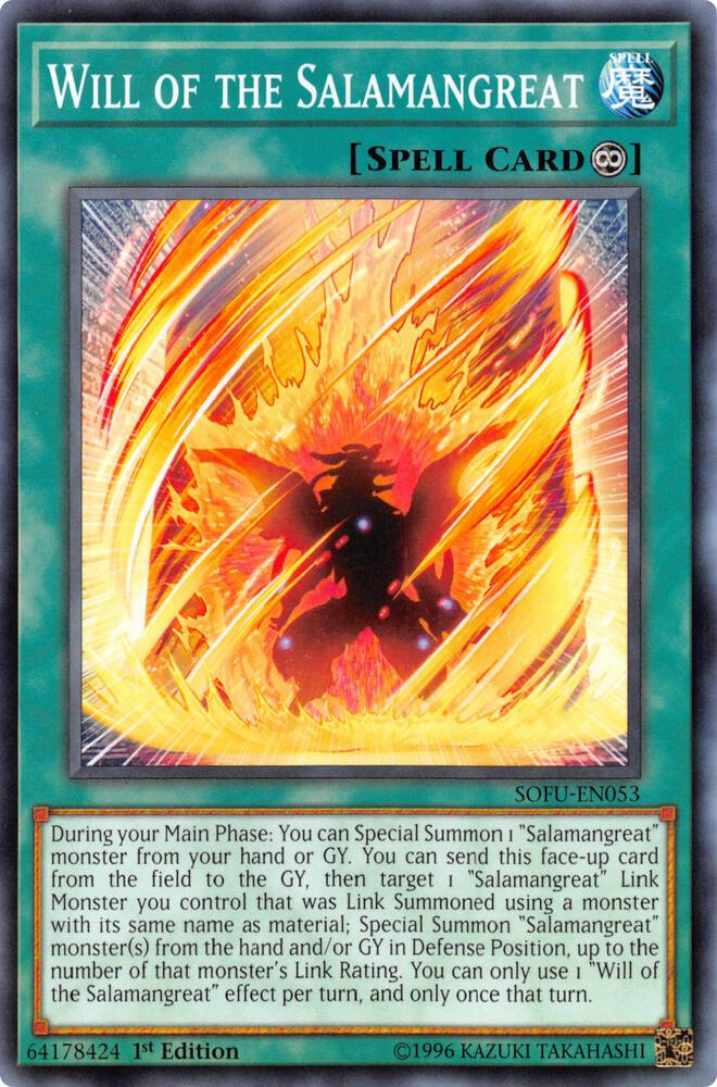 Will of the Salamangreat SOFU-EN053 card from Soul Fusion