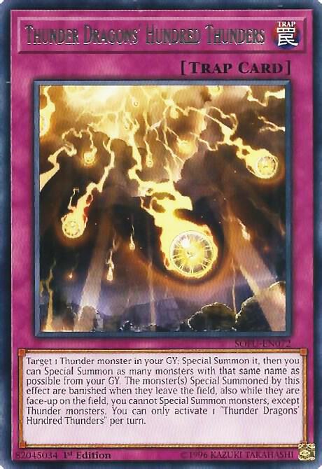 Thunder Dragons' Hundred Thunders SOFU-EN072 card from Soul Fusion