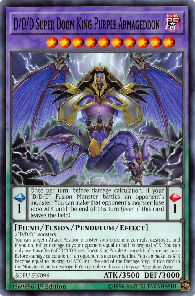 D/D/D Super Doom King Purple Armageddon SOFU-EN096 card from Soul Fusion