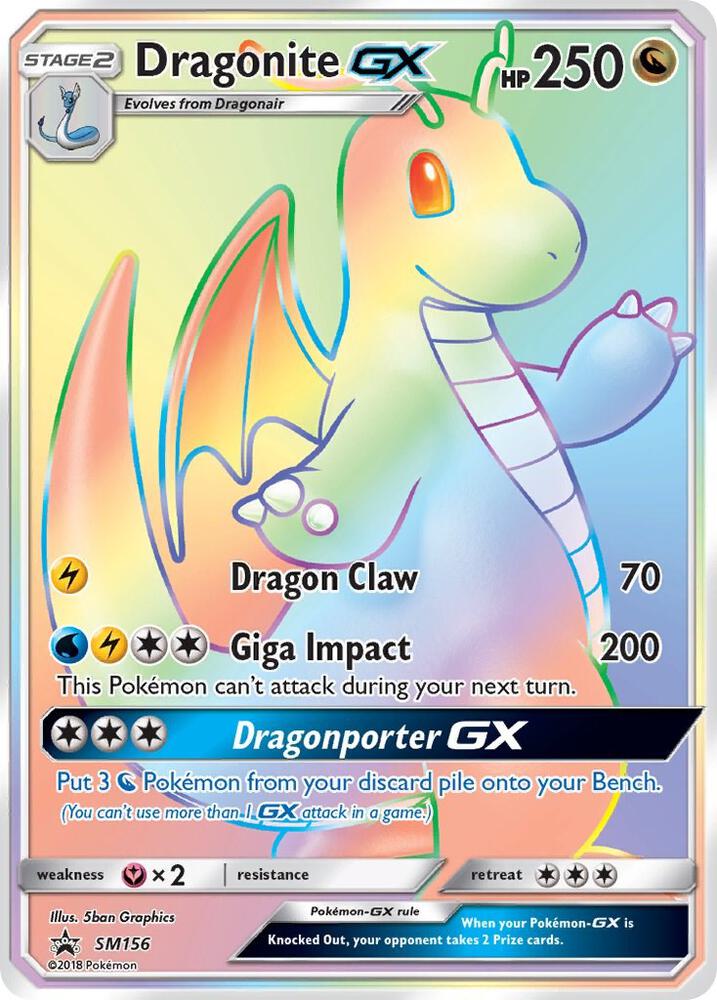 Dragonite GX SM156 card from SM Promos