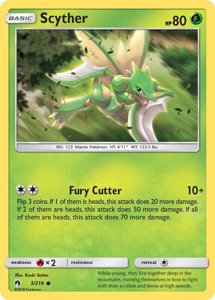 Scyther 3/214 card from SM - Lost Thunder