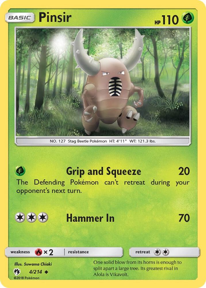 Pinsir 4/214 card from SM - Lost Thunder