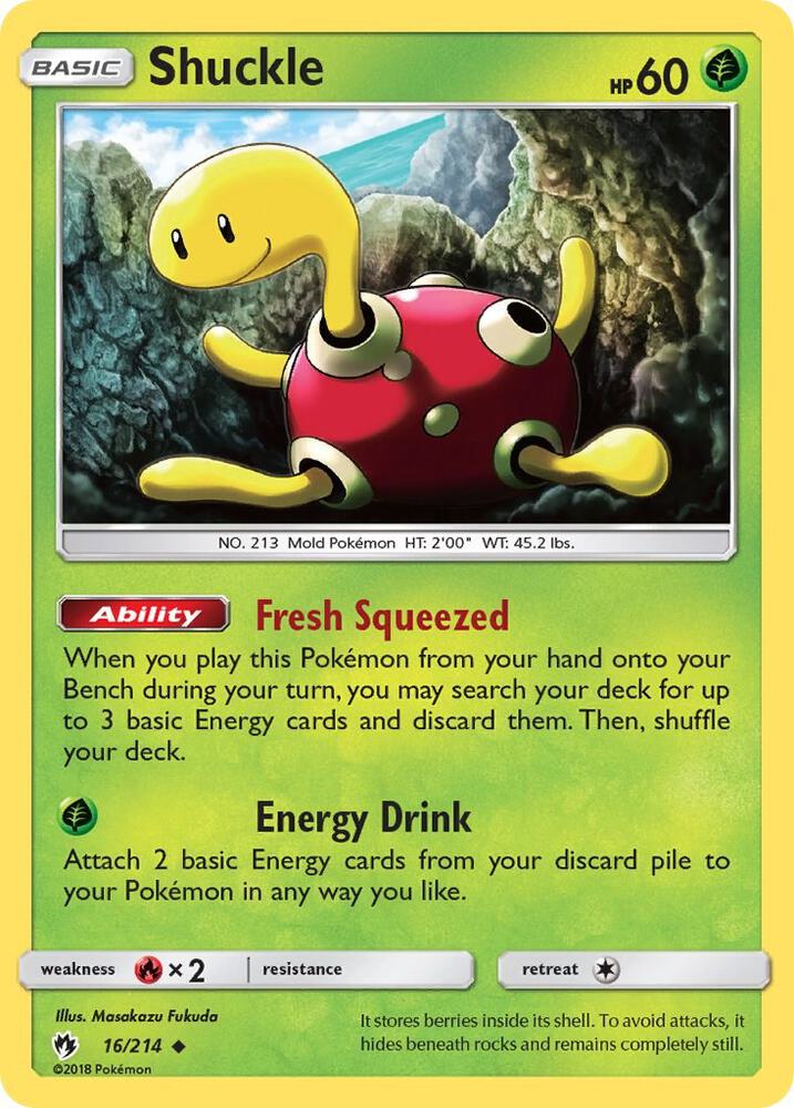 Shuckle 16/214 card from SM - Lost Thunder