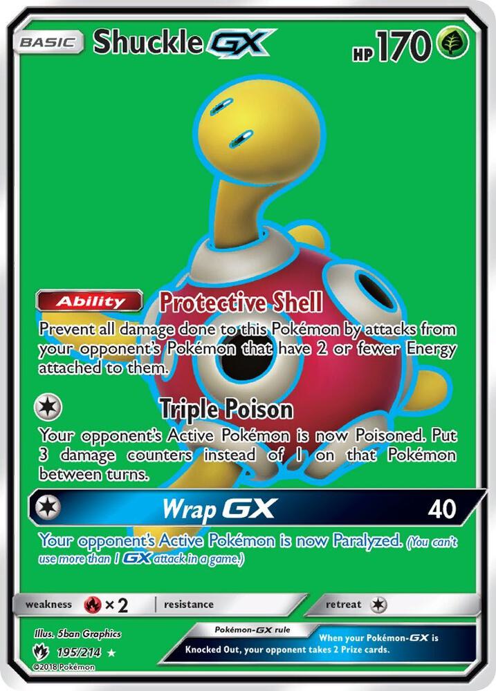 Shuckle GX (Full Art) 195/214 card from SM - Lost Thunder