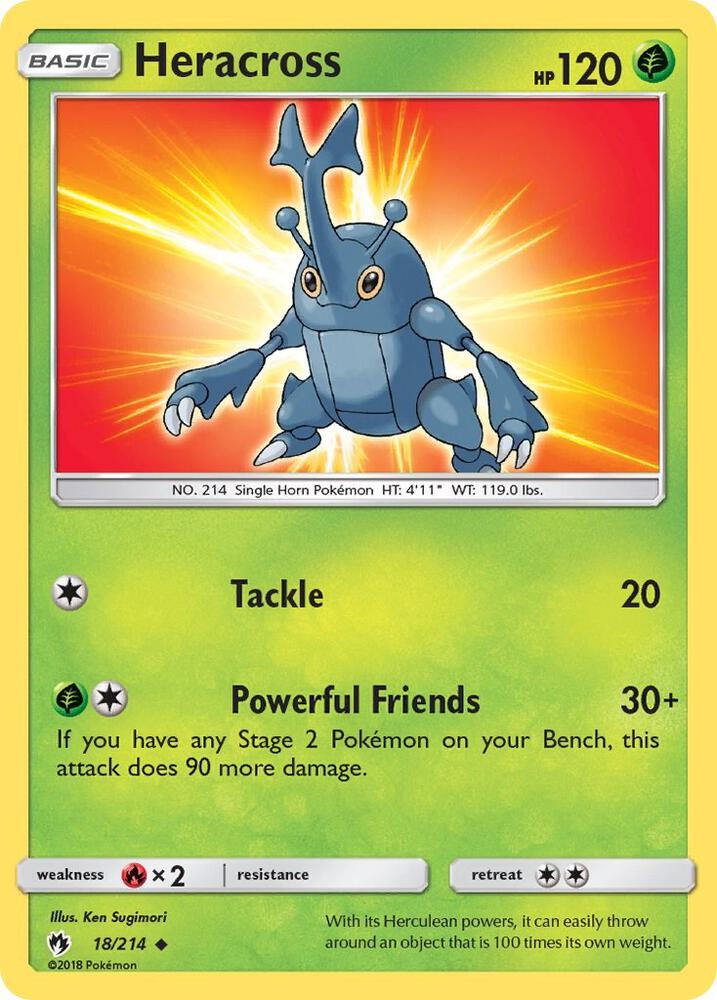 Heracross 18/214 card from SM - Lost Thunder