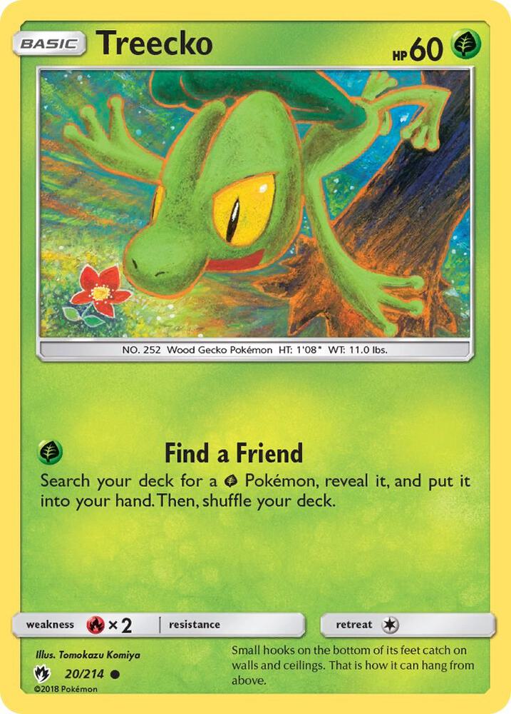 Treecko 20/214 card from SM - Lost Thunder