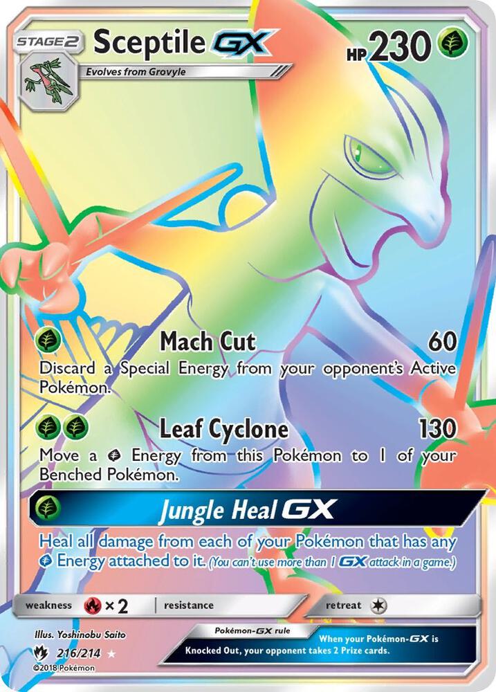 Sceptile GX (Secret) 216/214 card from SM - Lost Thunder