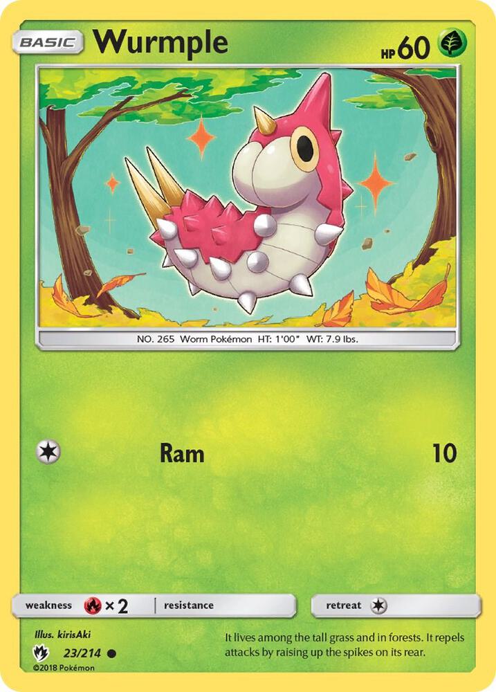 Wurmple (23) 23/214 card from SM - Lost Thunder