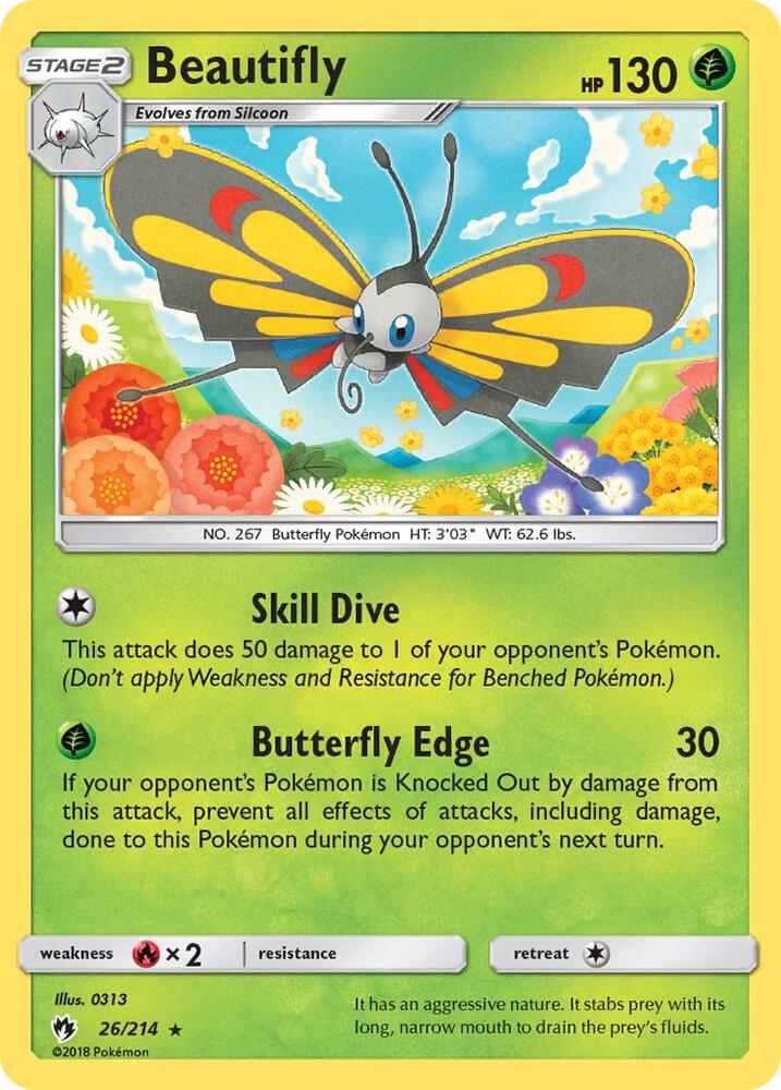 Beautifly 26/214 card from SM - Lost Thunder