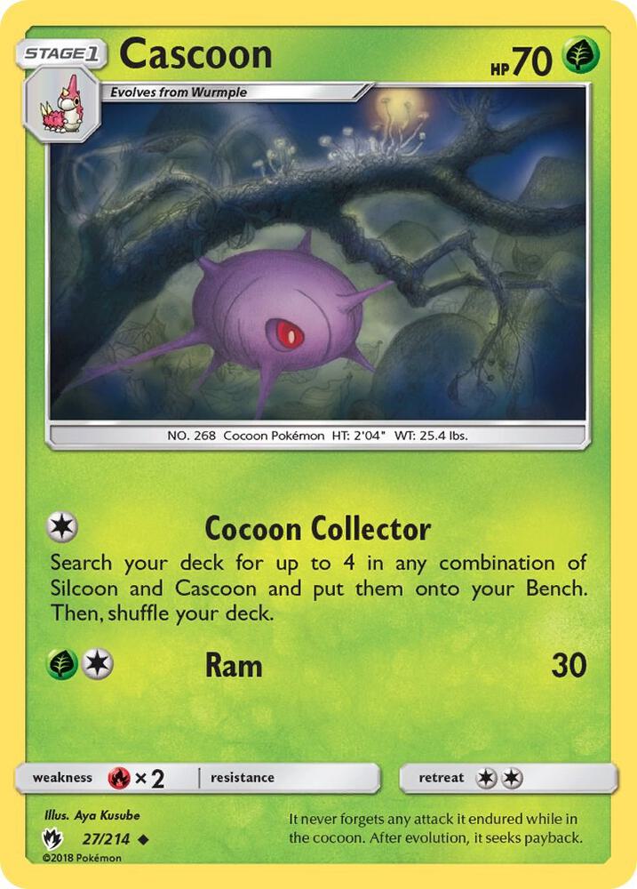 Cascoon 27/214 card from SM - Lost Thunder