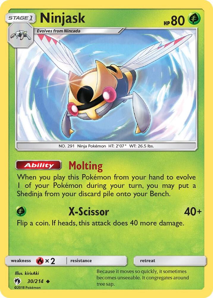 Ninjask 30/214 card from SM - Lost Thunder