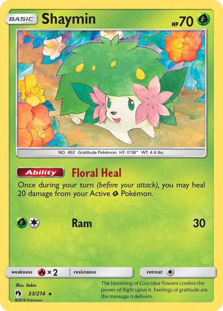 Shaymin 33/214 card from SM - Lost Thunder