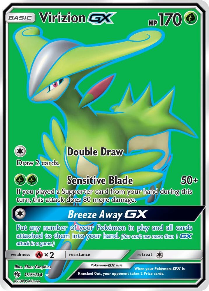 Virizion GX (Full Art) 197/214 card from SM - Lost Thunder