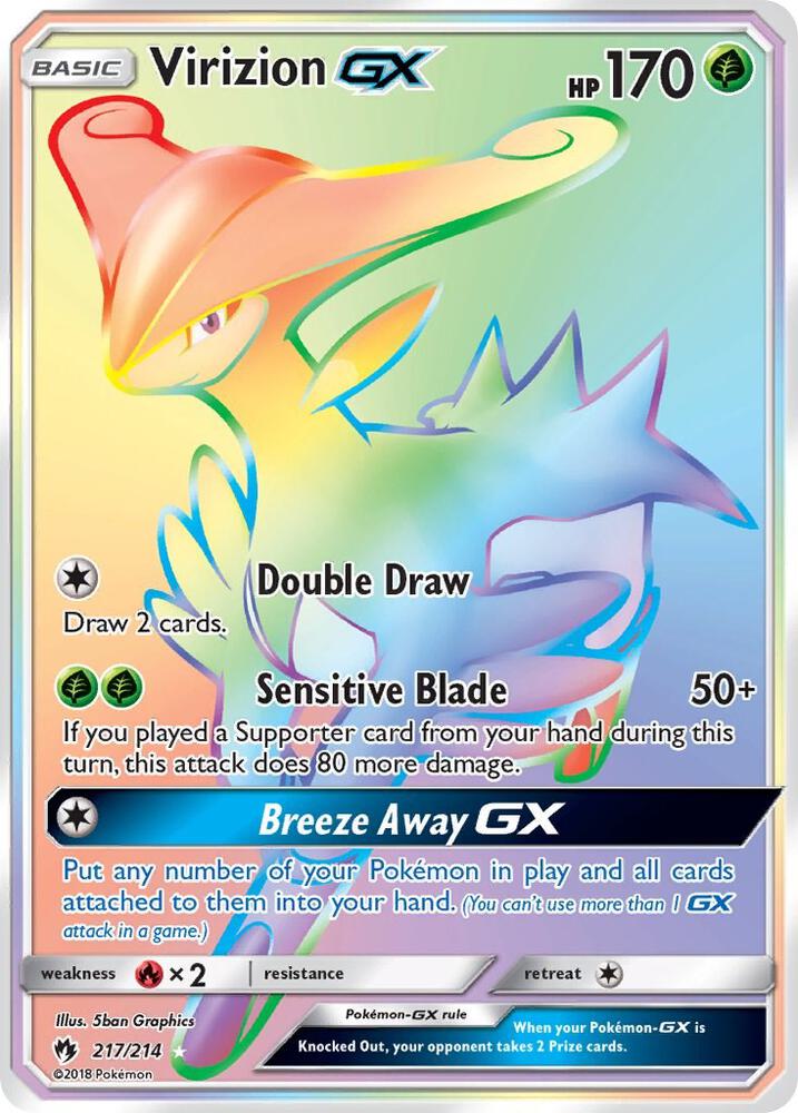 Virizion GX (Secret) 217/214 card from SM - Lost Thunder