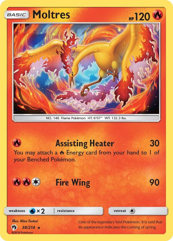 Moltres 38/214 card from SM - Lost Thunder