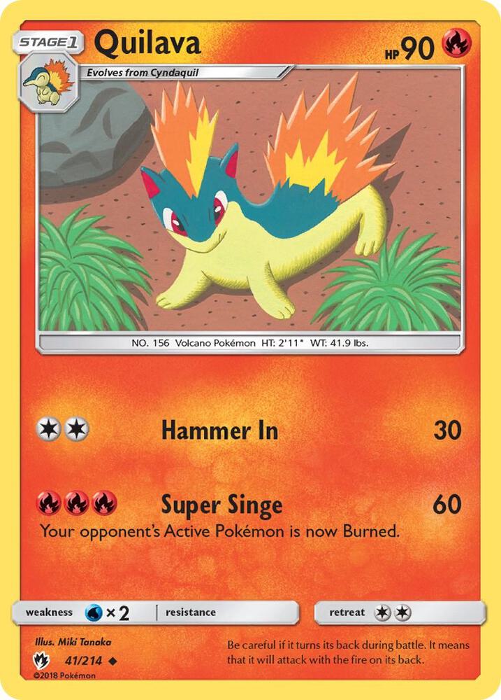 Quilava 41/214 card from SM - Lost Thunder