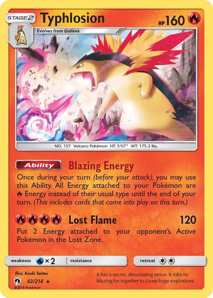 Typhlosion 42/214 card from SM - Lost Thunder
