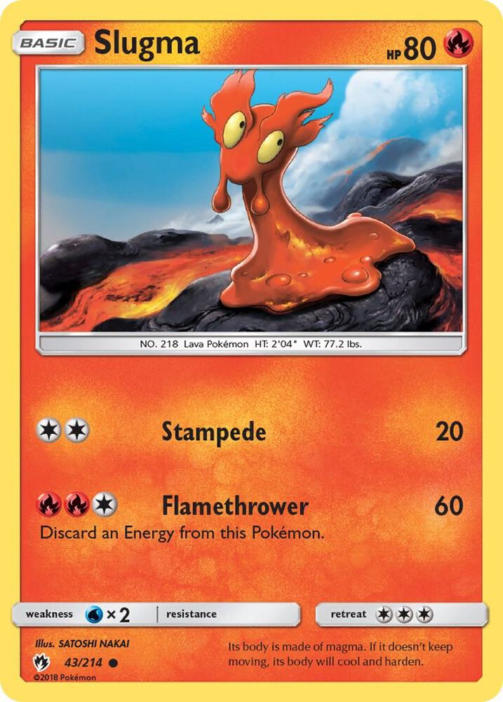 Slugma 43/214 card from SM - Lost Thunder
