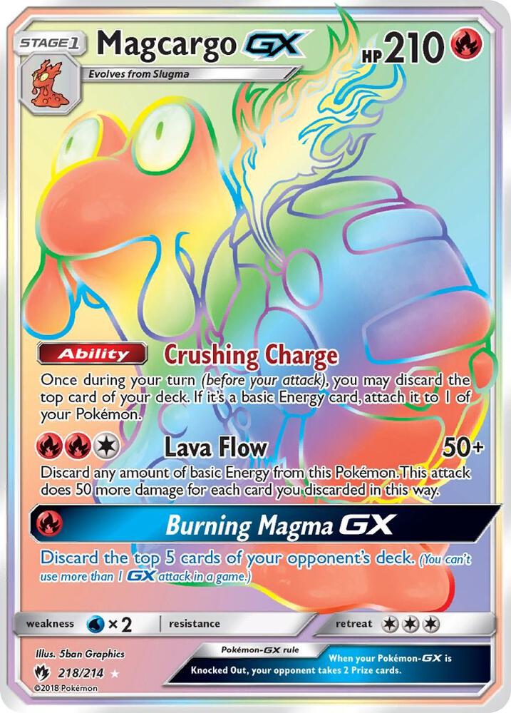 Magcargo GX (Secret) 218/214 card from SM - Lost Thunder