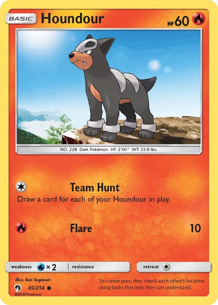 Houndour 45/214 card from SM - Lost Thunder