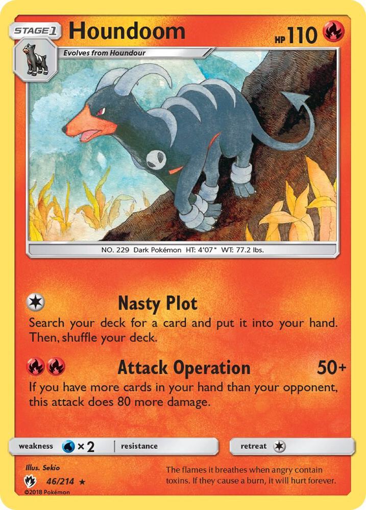 Houndoom 46/214 card from SM - Lost Thunder