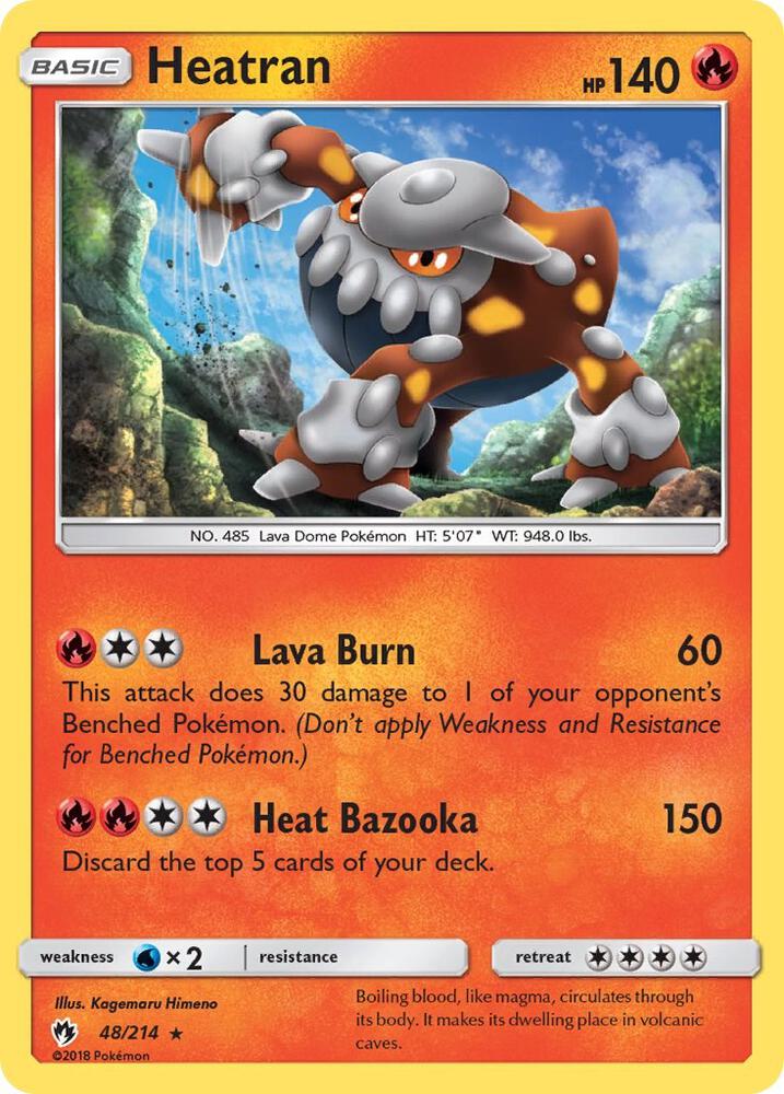 Heatran 48/214 card from SM - Lost Thunder