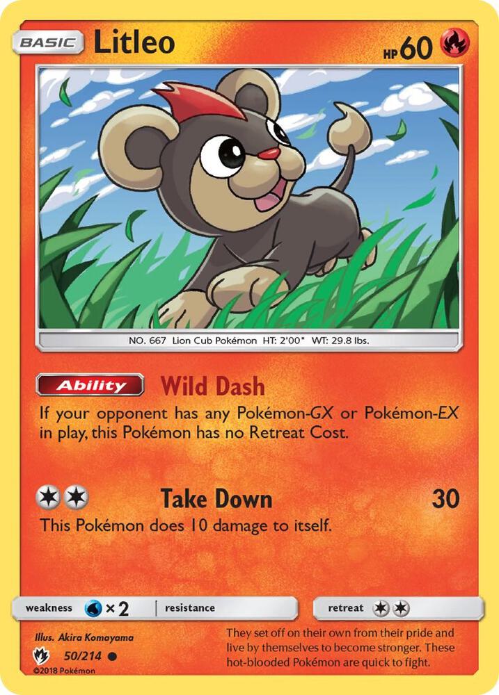Litleo 50/214 card from SM - Lost Thunder