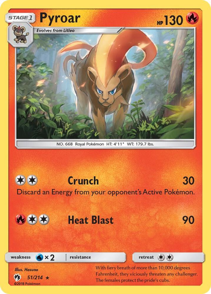 Pyroar 51/214 card from SM - Lost Thunder