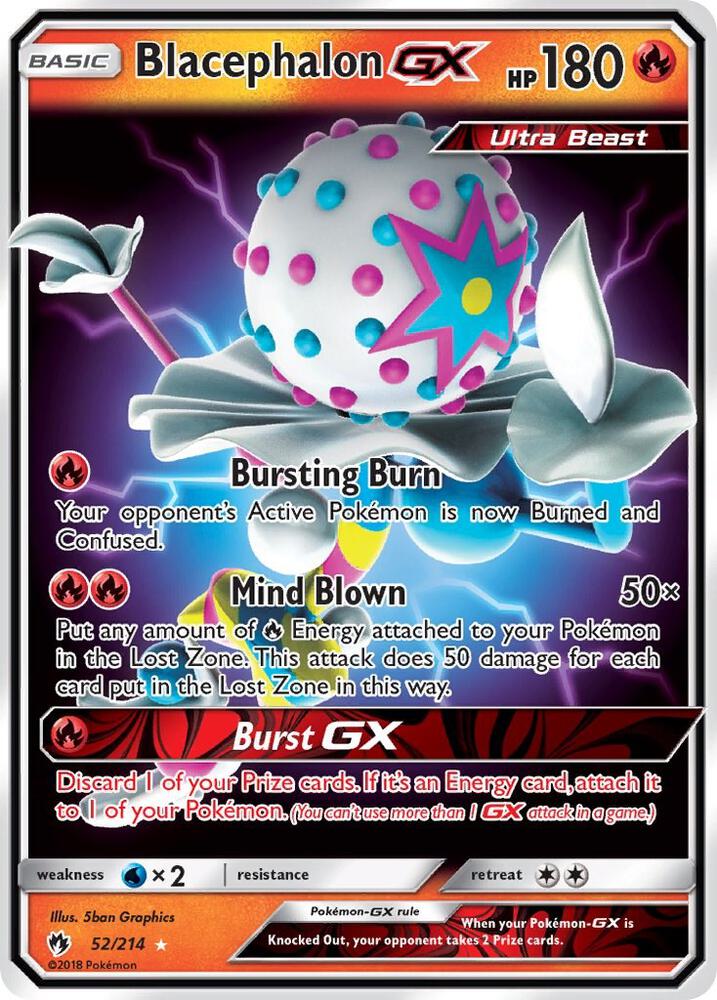 Blacephalon GX 52/214 card from SM - Lost Thunder
