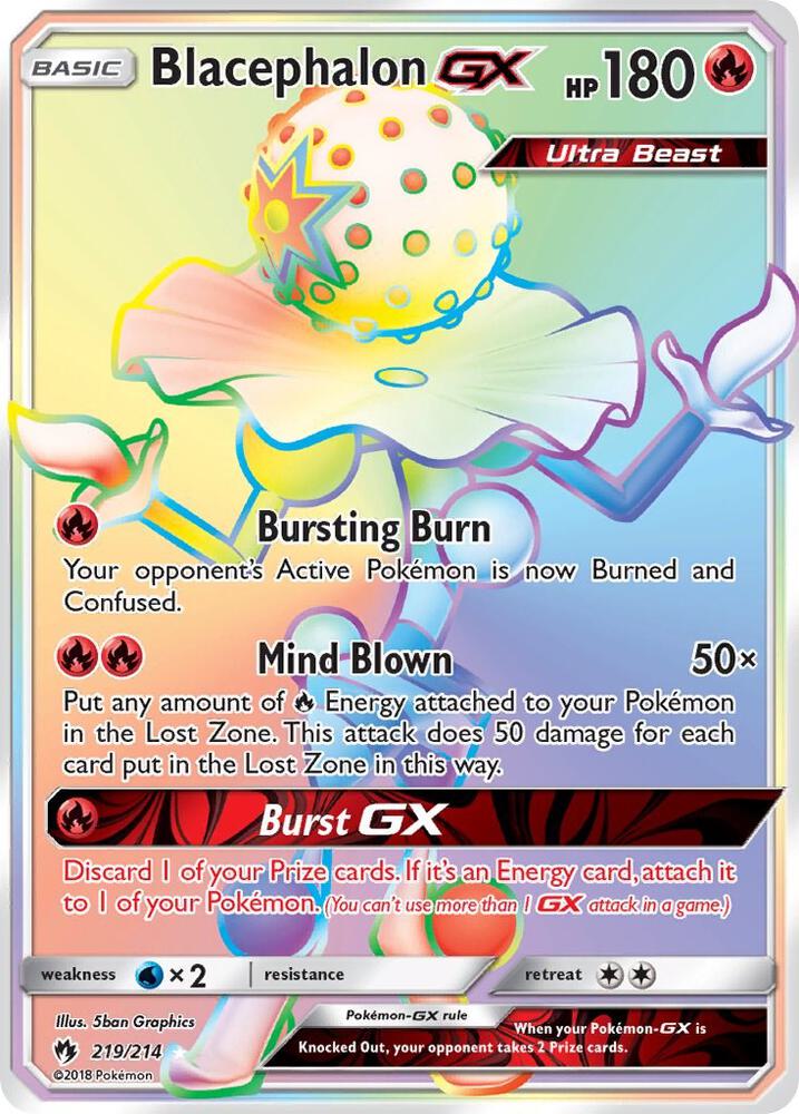 Blacephalon GX (Secret) 219/214 card from SM - Lost Thunder