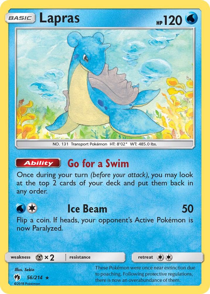Lapras 56/214 card from SM - Lost Thunder