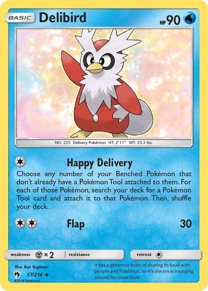Delibird 57/214 card from SM - Lost Thunder