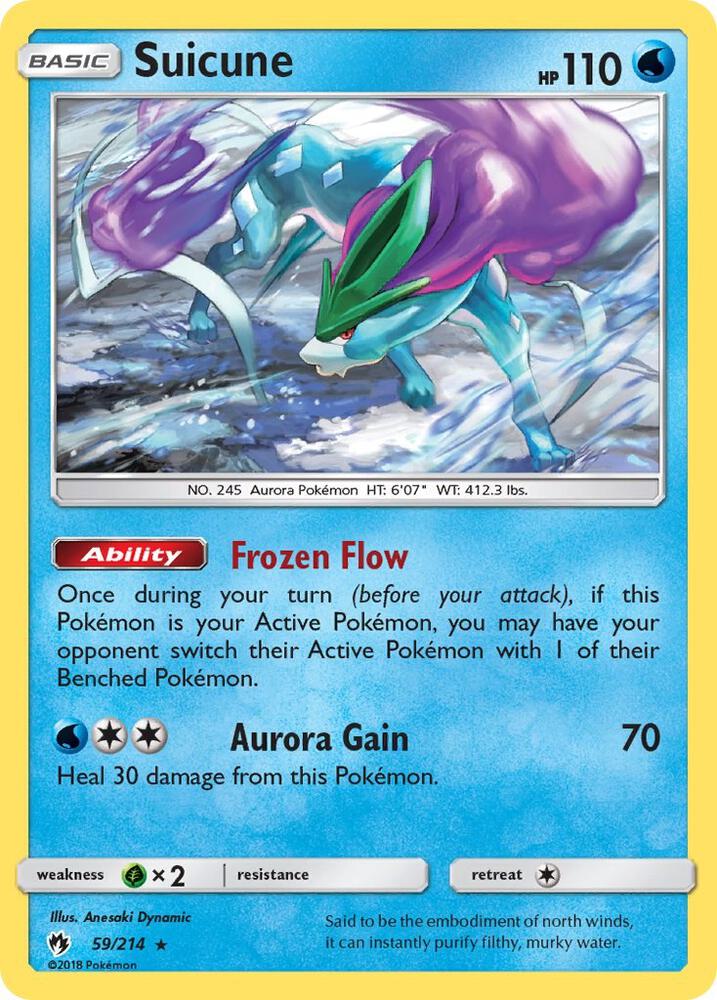 Suicune 59/214 card from SM - Lost Thunder