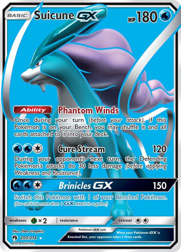 Suicune GX (Full Art) 200/214 card from SM - Lost Thunder