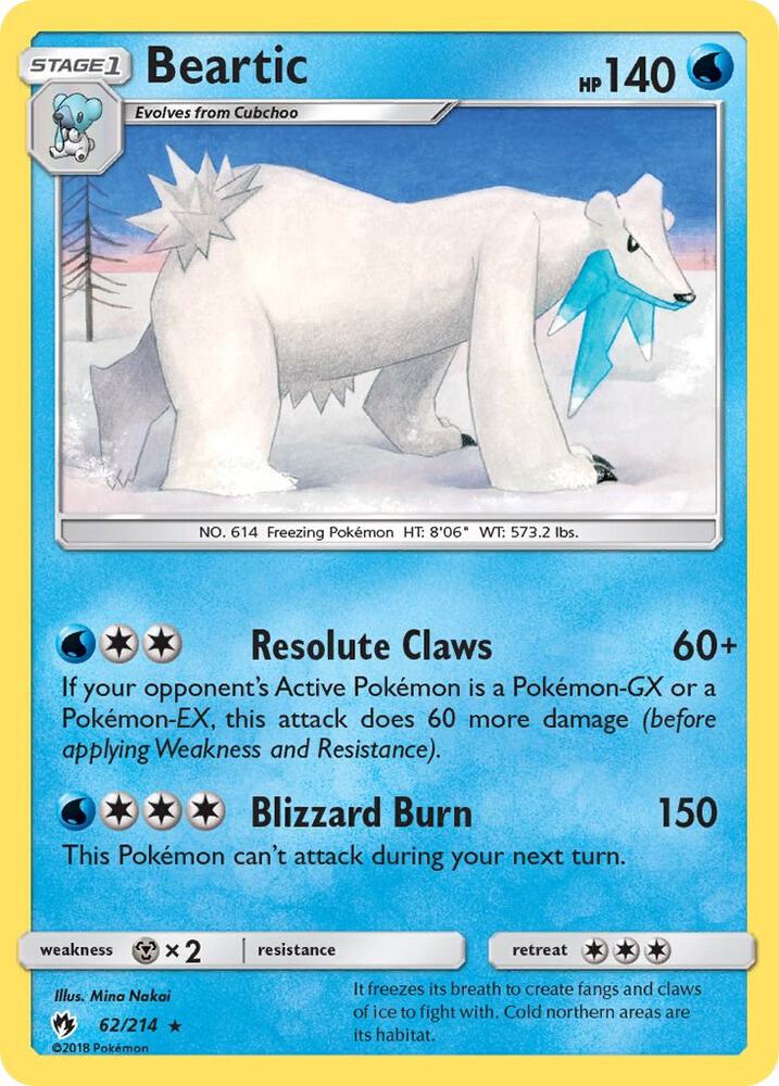 Beartic 62/214 card from SM - Lost Thunder